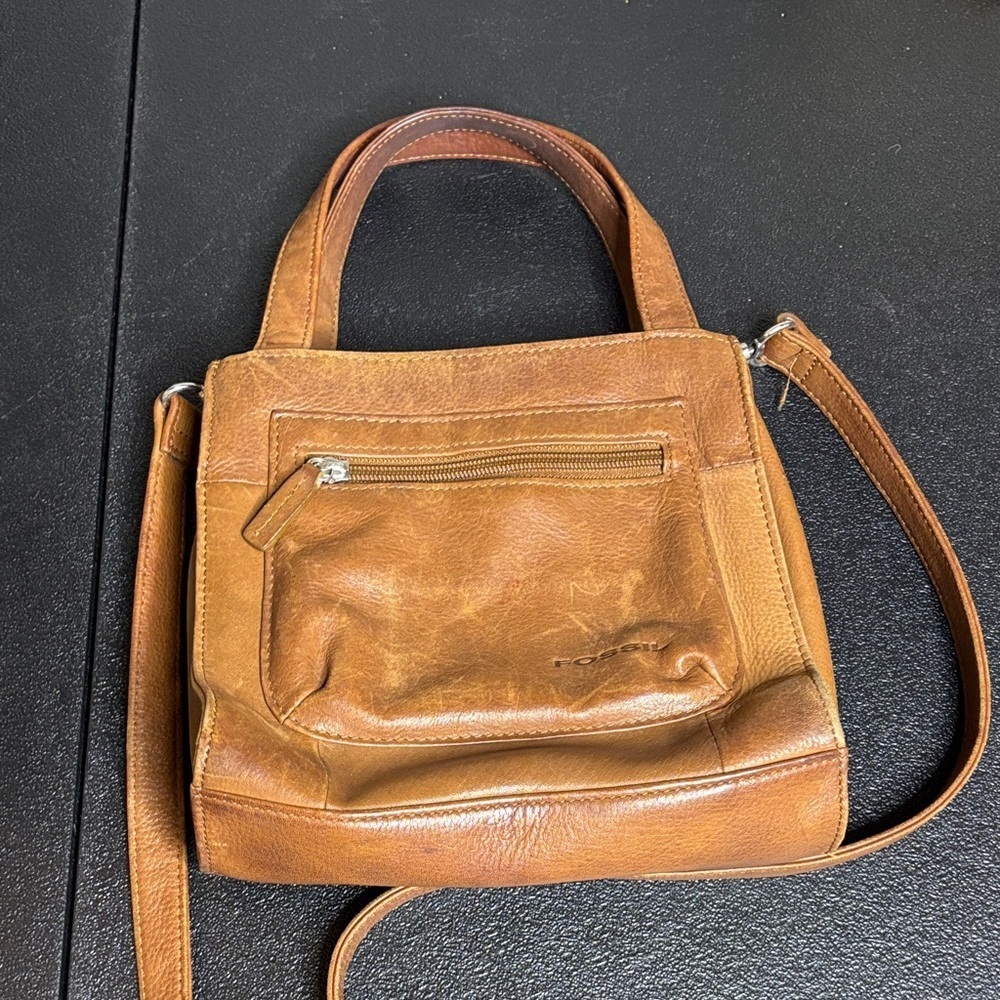Vintage Lucky Brand Brown Leather Crossbody Bag Clean